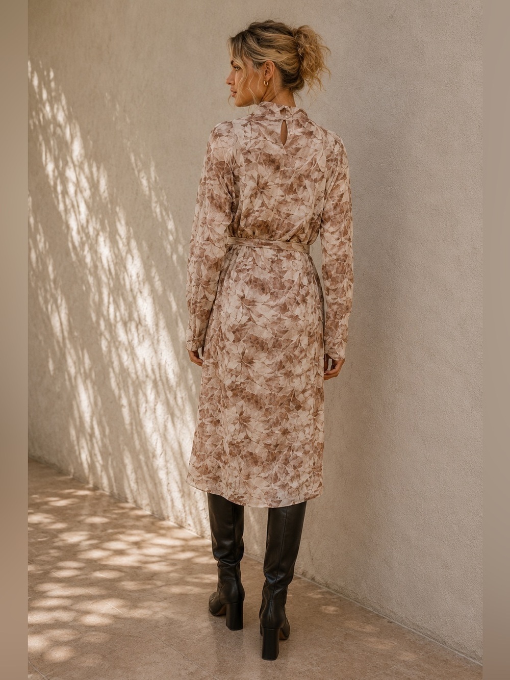 🌿 ZARA Wrinkled Jacquard Floral Dress | Size S | NWOT - Picture 3 of 5